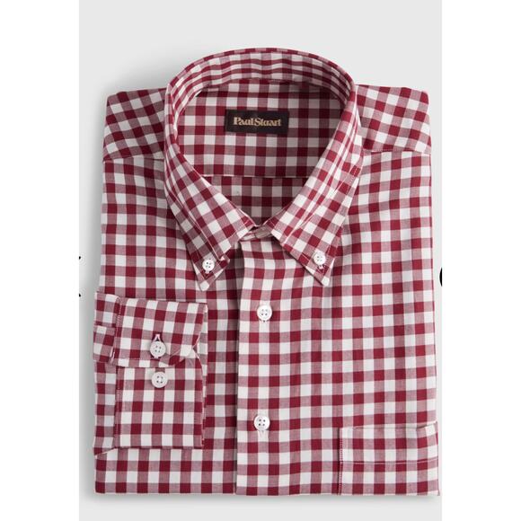 Paul Stuart Mens Gingham Flannel Sport Button Up Shirt Size XL - Picture 3 of 7